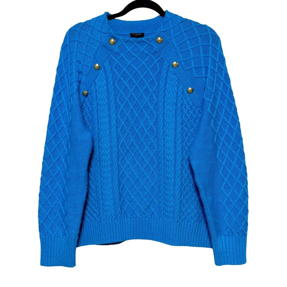 Talbots Old Money Cable Knit Sweater Womens Size XLP Classic Preppy Quiet Luxury
